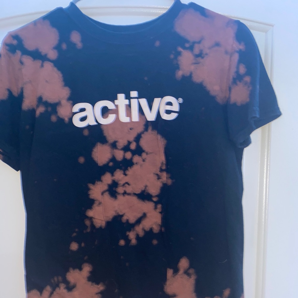 Bleach and black tie dye tee